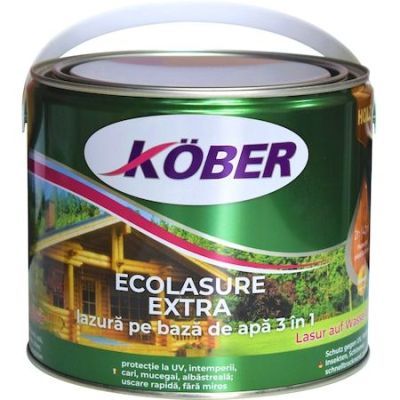 Lac / lazura 3 in 1 pentru lemn, Kober Ecolasure Extra, trandafir, pe baza de apa, interior / exterior, 2.5 L
