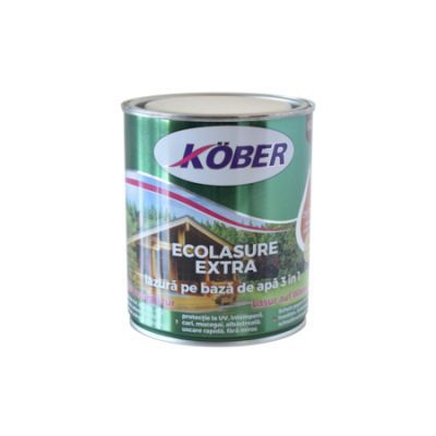 Lac / lazura 3 in 1 pentru lemn, Kober Ecolasure Extra, wenge, pe baza de apa, interior / exterior, 0.75 L