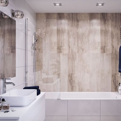 Lambriu PVC interior Brown Marble, aspect faianta, 250 x 2650 mm, 2.65 m²/pack
