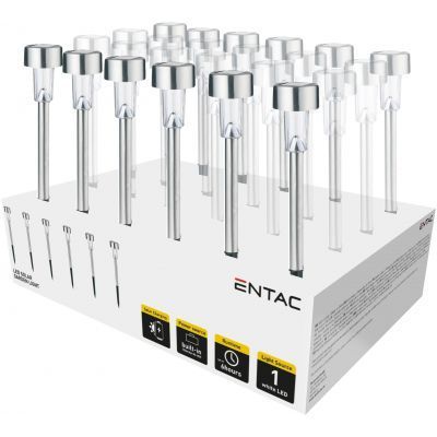 Lampa solara de gradina 1xLED 360mm otel inoxidabil Entac EGSL-SS1LC36-PDQ