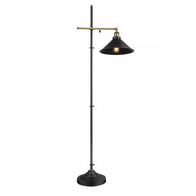 Lampadar metal negru Alama Antic reglabil intrerupator 15053s