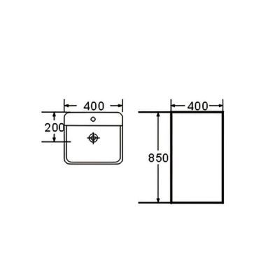 Lavoar ceramic stativ D6004B 400x400x850