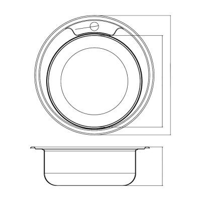 Chiuveta inox 2100 BRL D-49 1C LN Sanobi(1/1)