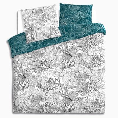 Lenjerie de pat cu imprimeu jungla 260 x 240 cm alb-negru 163999