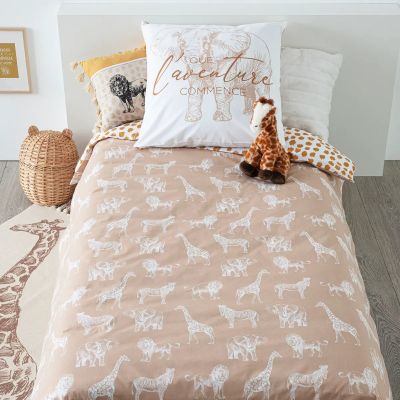 Lenjerie de pat din bumbac pentru copii cu savana 200 x 140 cm 174018H