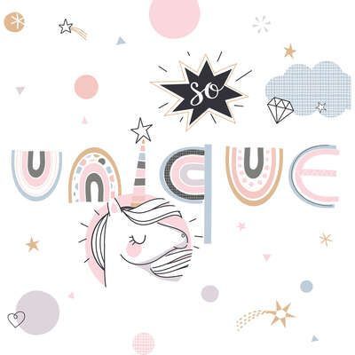 Lenjerie de pat din bumbac pentru copii cu unicorn 200 x 140 cm 174018b