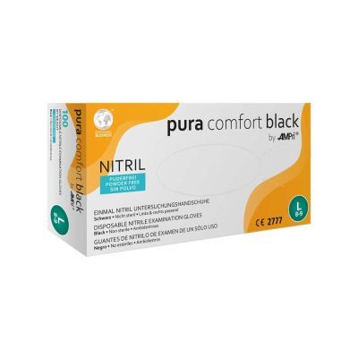 Manusi nitril nepudrate negre pura comfort -S