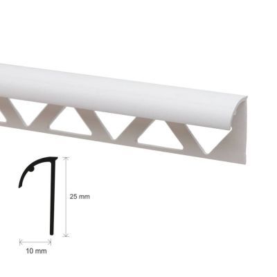 Margine faianta exterior 10mm alb unicol 2.5M N31318-0101