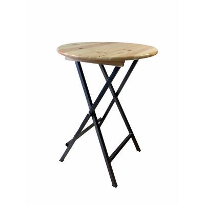Masa rotunda pliabila STEHTISCH din lemn masiv de rasinos D78x110 natur