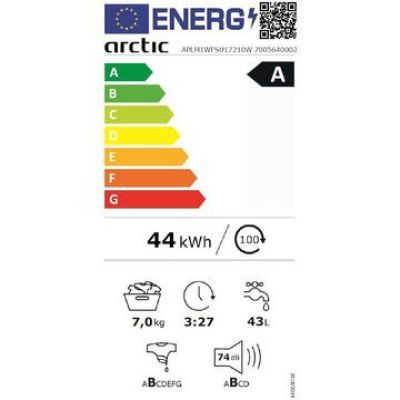 Masina de spalat rufe Arctic, 7kg, 1200rpm APLM1WFSU17210WG