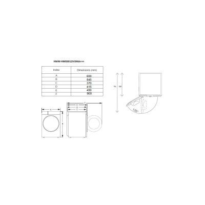 Masina de spalat slim HWM-HME6012IVSMA++ Masina de spalat slim HWM-HME6012IVSMA++