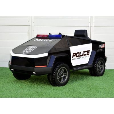 Masina electrica copii de politie BJ2102 negru si alb 01243