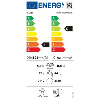 Masina spalat rufe cu uscator  Candy 8/5KG 1400RPM a NFC CSWS 4852dwe/1-s
