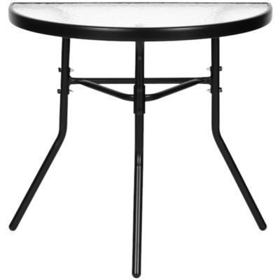 Masuta cafea sticla pentru balcon terasa terasa semicirculara neagra SC-090