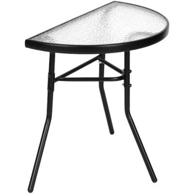 Masuta cafea sticla pentru balcon terasa terasa semicirculara neagra SC-090