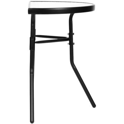 Masuta cafea sticla pentru balcon terasa terasa semicirculara neagra SC-090