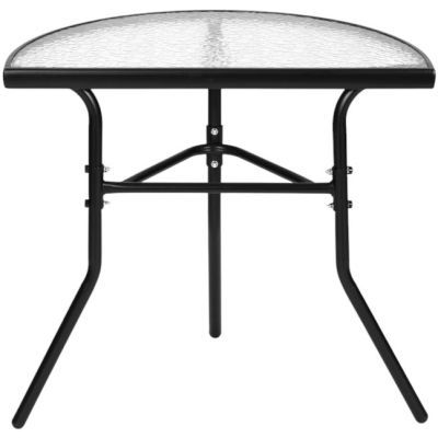 Masuta cafea sticla pentru balcon terasa terasa semicirculara neagra SC-090