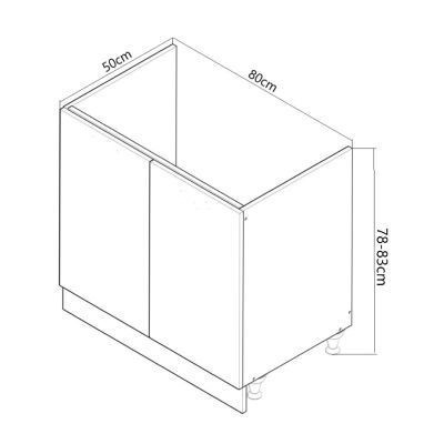 Mobilier bucatarie Space Inferior 2 usi, 80cm crem 19616