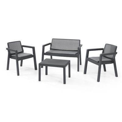 Set mobilier gradina Emily patio Graphite cu perne 247063