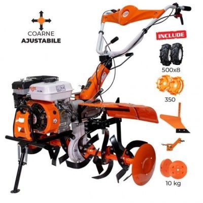 Motosapatoare Ruris 753K + roti cauciuc 5.00-8 + plug + adaptor + roti metalice 350 fara manicot - 753k12020