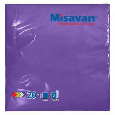 Msv servetele 20/set 33x33 lila 3 str 90030123