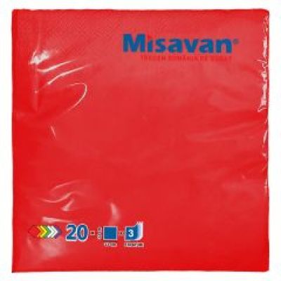 Msv servetele 20/set 33x33 rosu 3 str 90030086