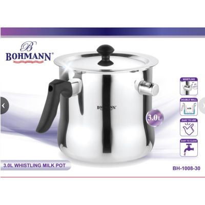 Oala de lapte Bohmann 3l,cu capac+fluier de inox BH 1008-30