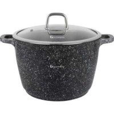 OALA NEAGRA DIN ALUMINIU TURNAT CU CAPAC DINSTICLA 32X22CM / 14 L - GM0632