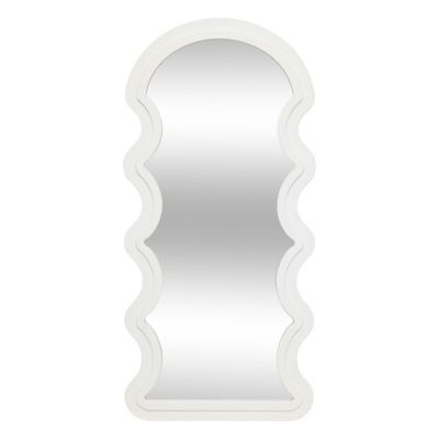 Oglinda de perete Emily Wave 114 x 54 cm, MDF alb 206441