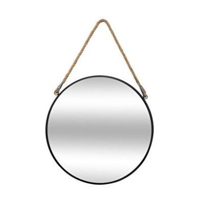 Oglinda Eden din franghie, diametru 38 cm, metal negru 121409A