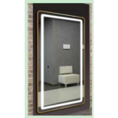 Oglinda LED dreptunghiulara, inalta, rama aurie 105