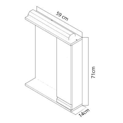 Oglinda S786 60cm antracit sist 460 17257 Oglinda S786 60cm antracit sist 460 17257