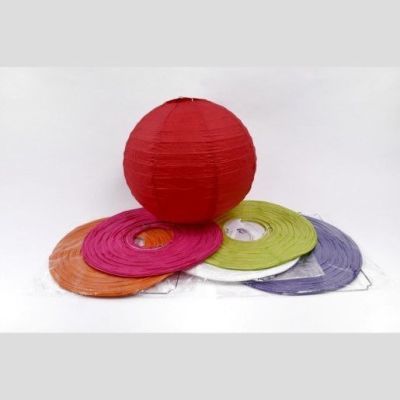 P1131b Lampion decorativ portocaliu cu liliac 30cm