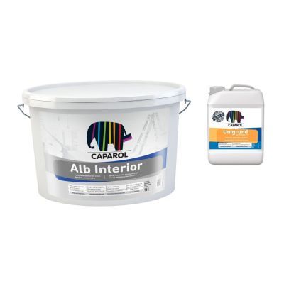 PACHET CAPAROL alb interior 15 l+ unigrund gata de aplicare 4l