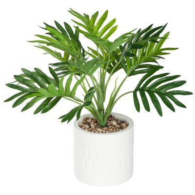 Palmier artificial in ghiveci, 29 cm, Verde/Alb 160014