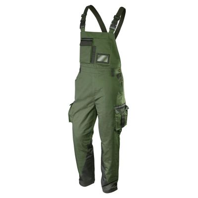 Pantaloni de lucru cu bretele CAMO olive, marimea XXL - 81-242-XL