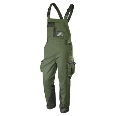 Pantaloni de lucru cu bretele CAMO olive, marimea XXL - 81-242-XL