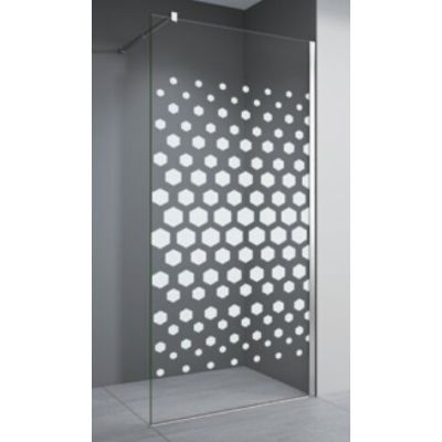 Paravan dus sticla hexagon alb profil crom 1000x1950 8mm E6A-7S-C Paravan dus sticla hexagon alb profil crom 1000x1950 8mm E6A-7S-C