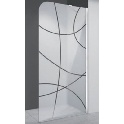 Paravan dus sticla sablata colt rotunjit profil crom 1000x1950 8mm E6A-7T