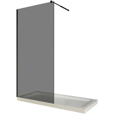 Paravan dus walk-in 1004515 sticla fumurie 6 mm profil negru mat tija extensibila 120x200