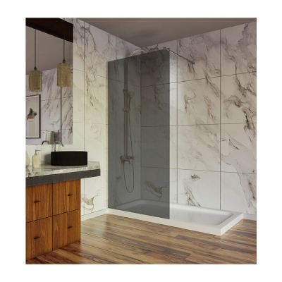 Paravan dus sticla fumurie 8mm profil negru tija extensibila 80*200cm 1004615