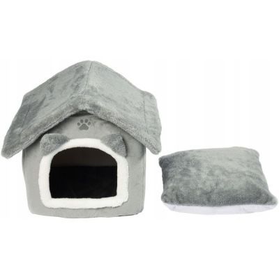 Pat pentru pisici - casa gri Purlov 25706