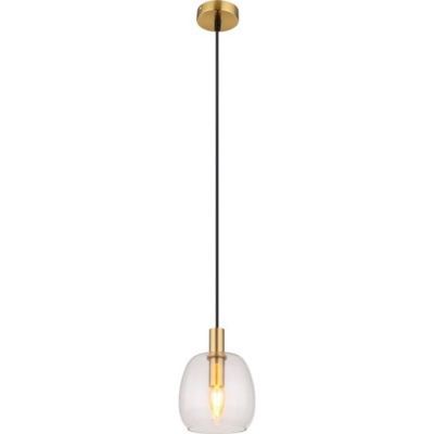 Pendul LAMP METAL aluminiu brass glass clear cablu pvc 160x1200 1xE14 40W 230V 15789HM Pendul LAMP METAL aluminiu brass glass clear cablu pvc 160x1200 1xE14 40W 230V 15789HM