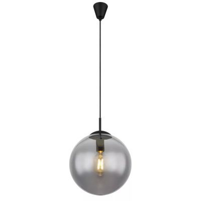 Pendul LAMP METAL BLACK MATT GLASS SMOKE COLORED 300X1800 1XE27 60W 230V 1582S