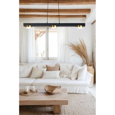 Pendul LED ALICIA 3x3W+2x8W Negru+Auriu 3CCT Lunus DLD-5505P