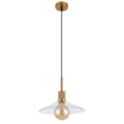 Pendul light brass matt clear glass black pvc cable 280x1200 1xE27 60W 230V 15461H