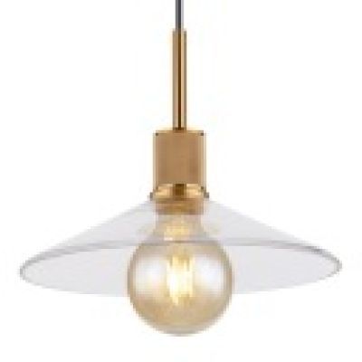Pendul light brass matt clear glass black pvc cable 280x1200 1xE27 60W 230V 15461H
