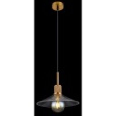Pendul light brass matt clear glass black pvc cable 280x1200 1xE27 60W 230V 15461H