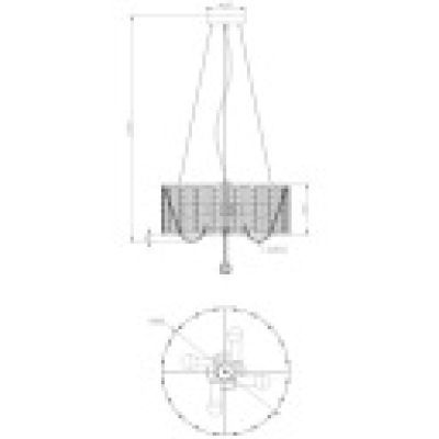 Pendul light chrome metal bars silver metalic k5 crystals clear 400x1300 4xe14 40w 230v 15091h