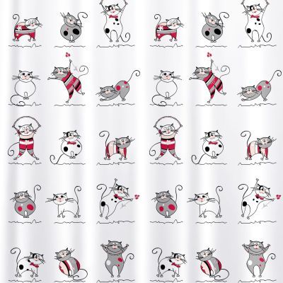 Perdea baie din material textil Funny Cats Tatkraft 14664